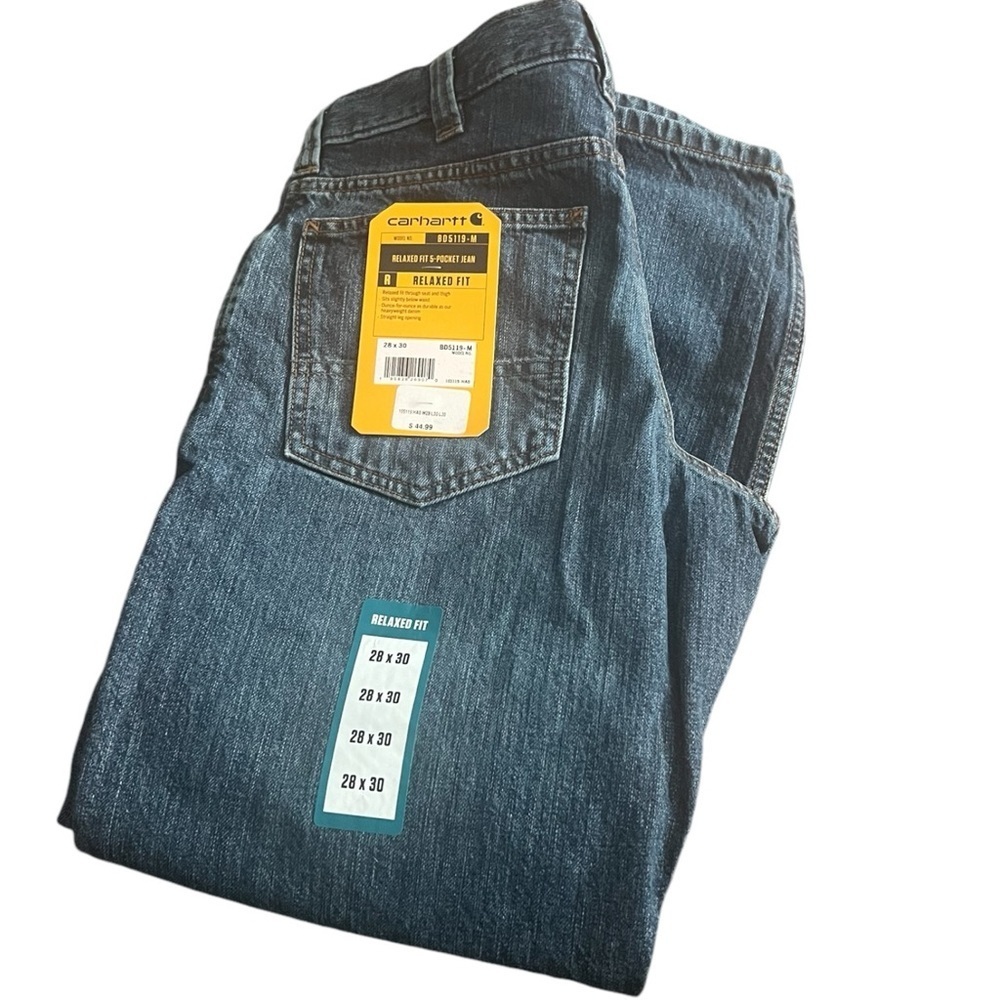 CARHARTT NWT Relaxed Fit 5–Pocket Jeans Size 28 x 30 - Picture 4 of 6